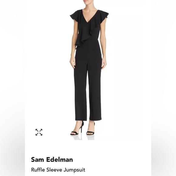 Same Edelman Black Ruffle Jumpsuit